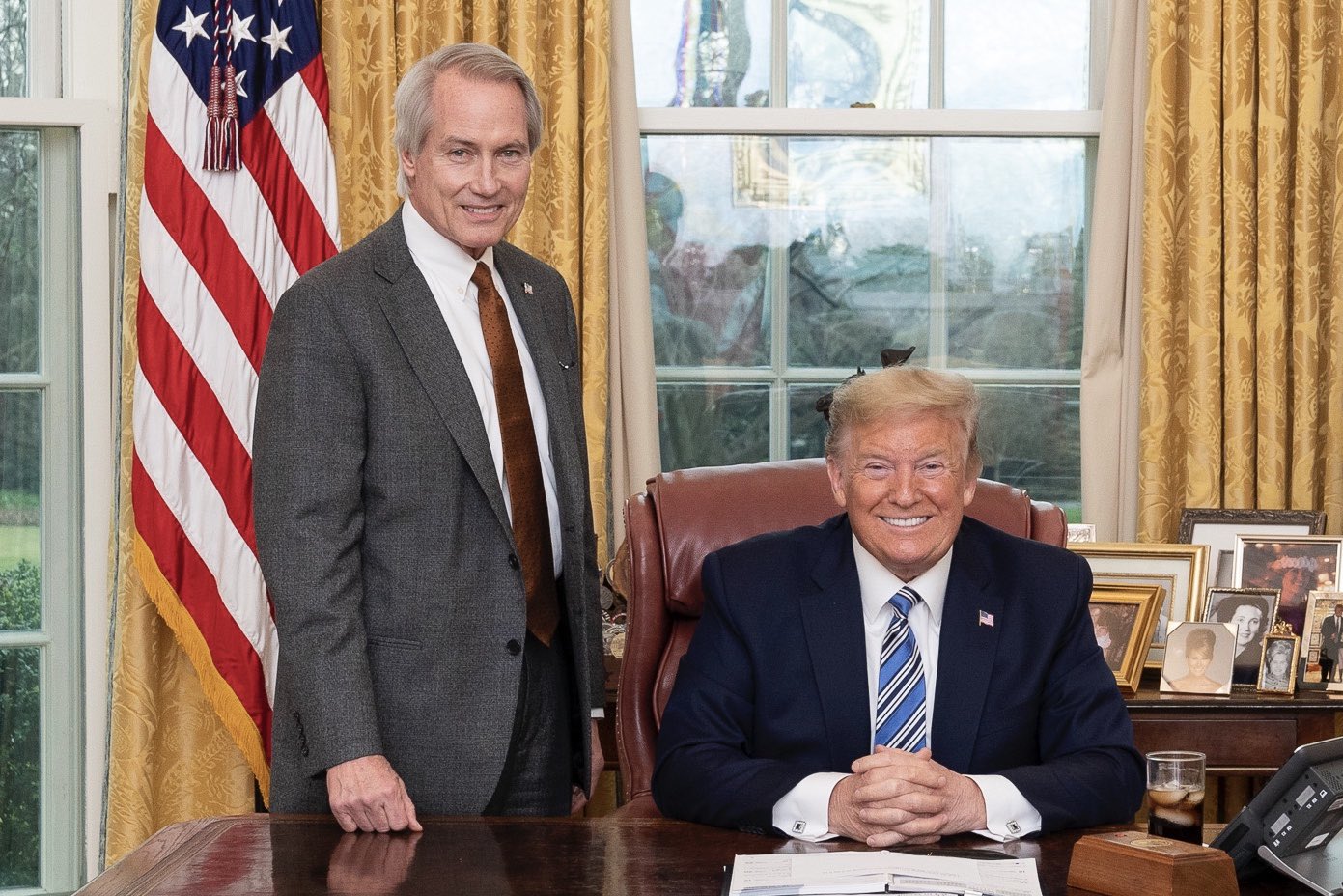 President Donald Trump and L. Lin Wood in the Oval Office, March 11, 2020